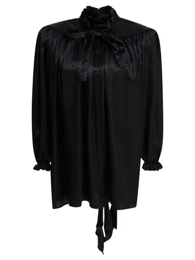 Balenciaga Silk Blouse With Decorative Tie At Neckline