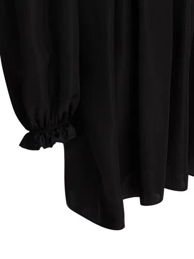 Balenciaga Silk Blouse With Decorative Tie At Neckline