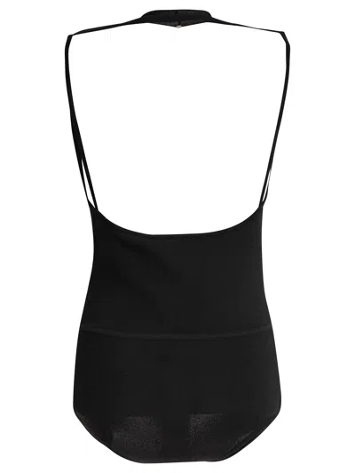 Sportmax Open Back Halterneck Fitted Sleeveless Top In Black
