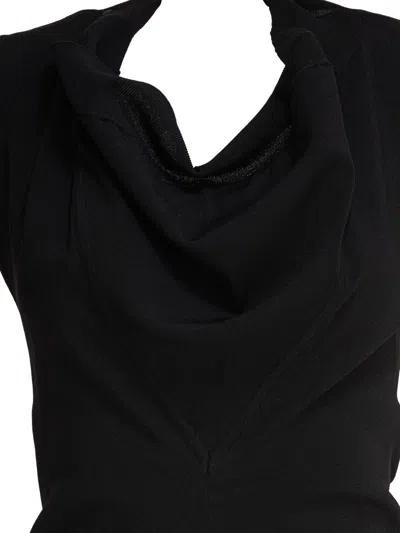 Sportmax Open Back Halterneck Fitted Sleeveless Top In Black