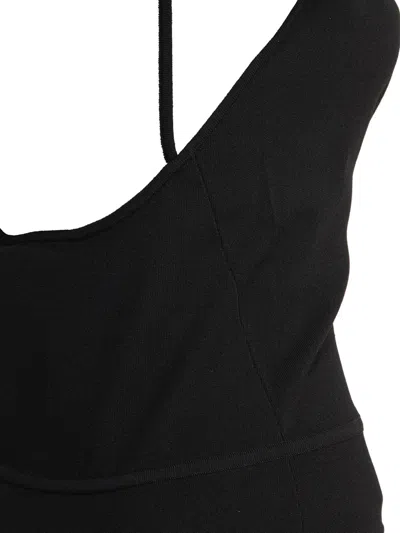 Sportmax Open Back Halterneck Fitted Sleeveless Top In Black