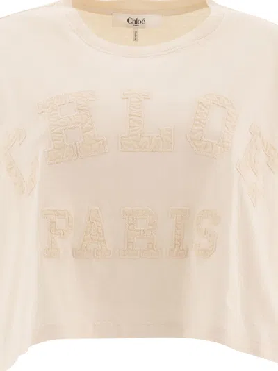 Chloé Biologic Cotton T-shirt With Frontal Logo Patch