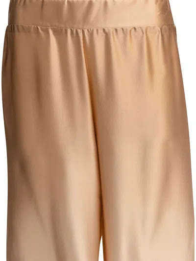 Sleep No More Beige Silk Trousers With Ombre Effect In Brown