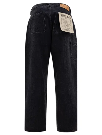 Brain Dead Mid-length Relaxed Fit Indigo Denim Trousers In Black