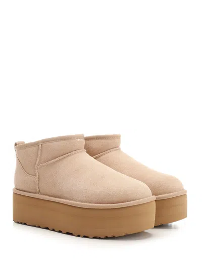 Ugg Classic Ultra Mini 1135092-san Platform Boots Women Sand Suede Comfort Ankle