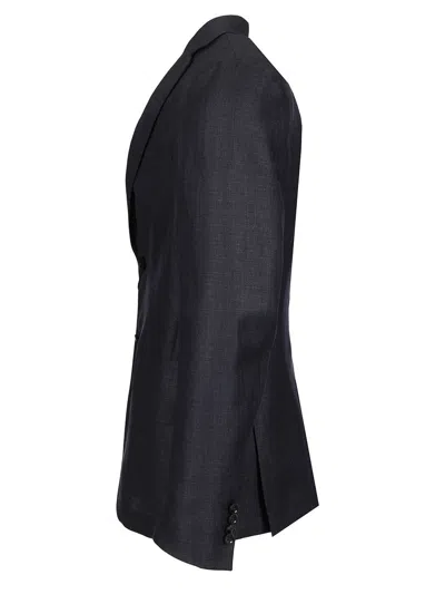 Ermenegildo Zegna Unlined Jacket In Linen And Wool Blend Jackets Blue