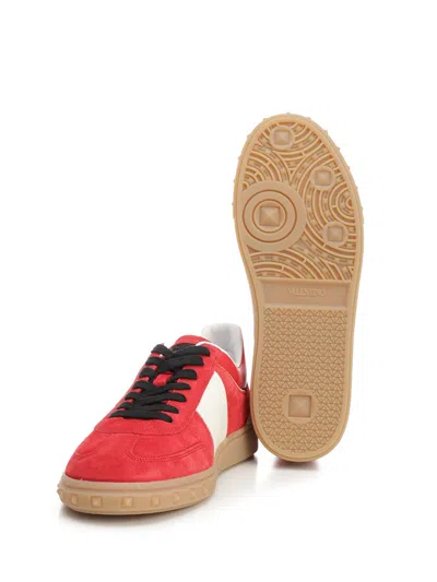 Valentino Garavani Upvillage Low Top Trainer In Split Leather And Calfskin Nappa Leather