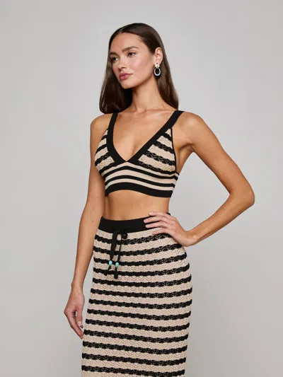 L Agence Reverie Pointelle Knit Bralette In Black