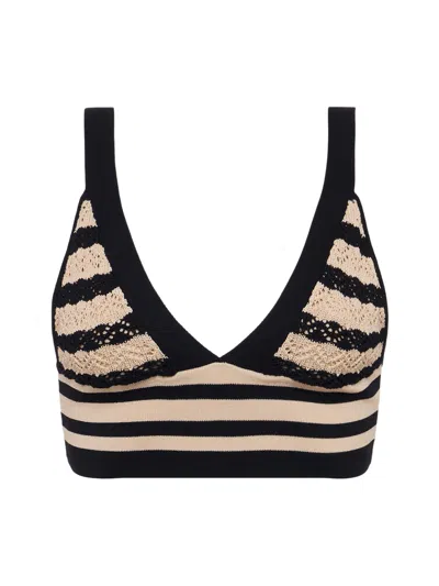 L Agence Reverie Pointelle Knit Bralette In Black
