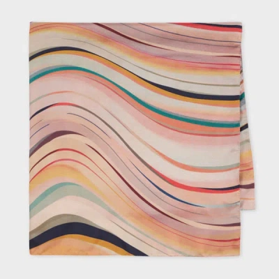 Paul Smith Striped Wavy Scarf In Multi