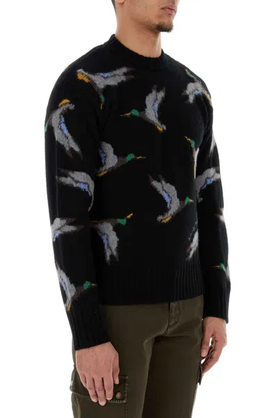 Burberry Wool Sweater With Embroidered Duck Pattern