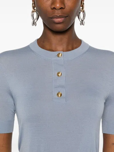 Celine Triomphe Short-sleeved Sweater In Blue