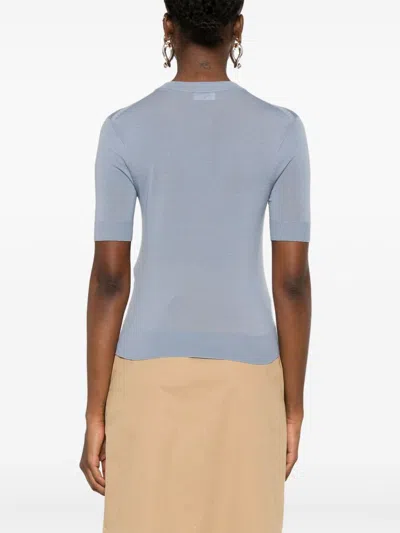 Celine Triomphe Short-sleeved Sweater In Blue