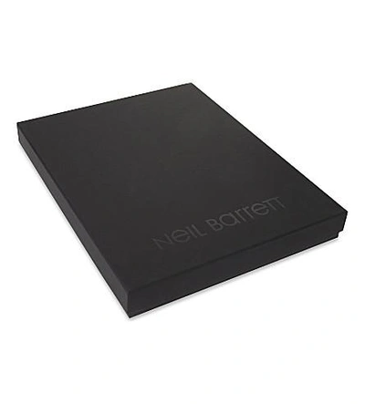 Shop Neil Barrett Lightning Bolt Leather Document Holder In Black / White