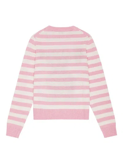 Ganni Striped Sweater With Rabbit