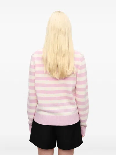 Ganni Striped Sweater With Rabbit