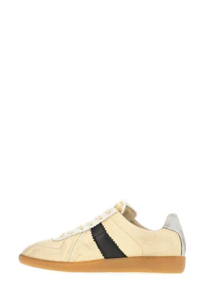 Maison Margiela Replica Leather And Suede-trimmed Twill Sneakers