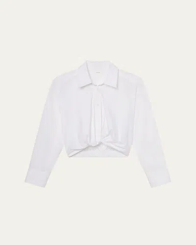 A.l.c Leo Cropped Cotton Shirt In White In White