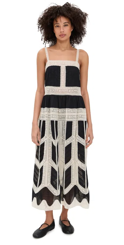 Zimmermann Rhiannon Lace-trimmed Midi Dress In Black