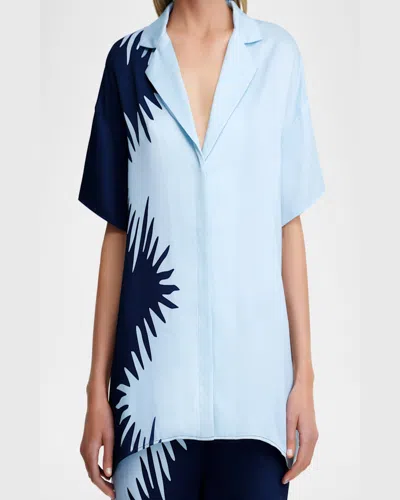 Significant Other Flossie Printed Short-sleeve Shirt In Blue