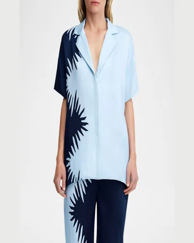 Significant Other Flossie Printed Short-sleeve Shirt In Blue