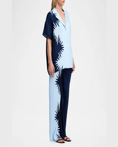 Significant Other Flossie Printed Short-sleeve Shirt In Blue