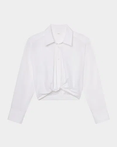 A.l.c Leo Cropped Cotton Shirt In White In White