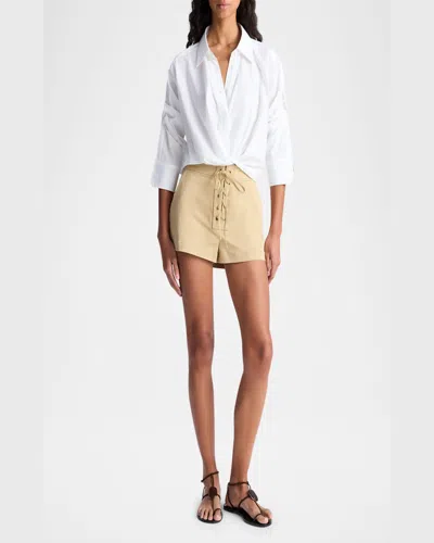 A.l.c Leo Cropped Cotton Shirt In White In White
