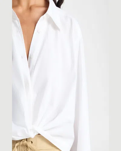 A.l.c Leo Cropped Cotton Shirt In White In White