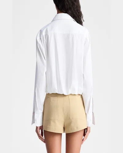 A.l.c Leo Cropped Cotton Shirt In White In White