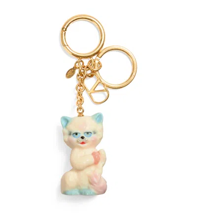 Valentino Garavani Le Chat De La Maison Gold-tone And Plastic Key Fob