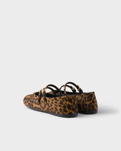 Prada Printed Leather Ballet Flats