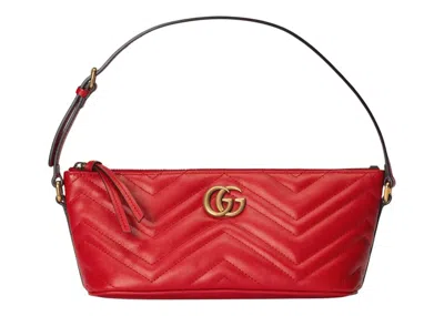 Pre-owned Gucci Women's  Marmont Gg Small Shoulder Bag In Red