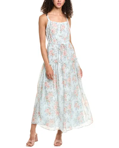 Walter Baker Tiered Maxi Dress In Light Blue Sky Rose In Multi