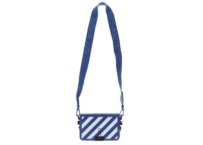 Pre-owned Off-white Off Off Diagonal Stripe Mini Flap Bagin Blue/white In Multi