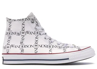 Pre-owned Converse Men's  Chuck Taylor All Star 70 Hi Grid Jw Anderson Sneakers In White/black/insignia Red