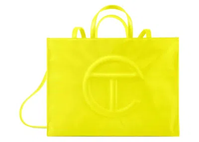 Pre-owned Telfar Shopping Bag Large In Highlighter Yellow