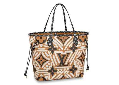 Pre-owned Louis Vuitton Women's  Crafty Neverfull Mm In Caramel/cream