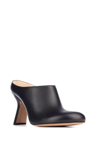 Loewe Terra Leather Stiletto Mule Clogs