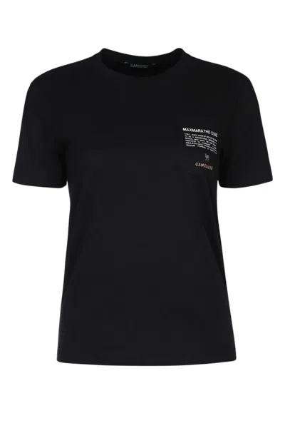 S Max Mara Graphic Print Crew Neck T-shirt With Chest Pocket