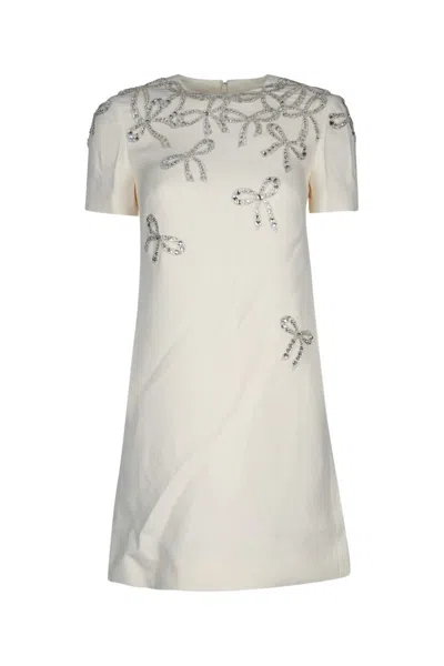 Valentino Wool-silk Bow-detail Mini Dress