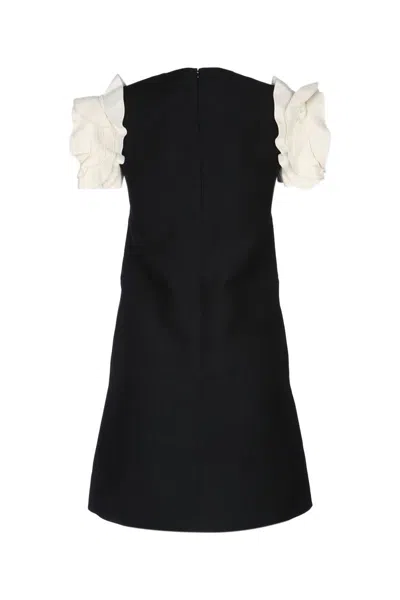 Valentino Dress With Round Neckline And Ruffled Sleeves
