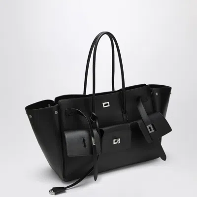 Balenciaga Carry All Bel Air Large Bag In Black Leather Women