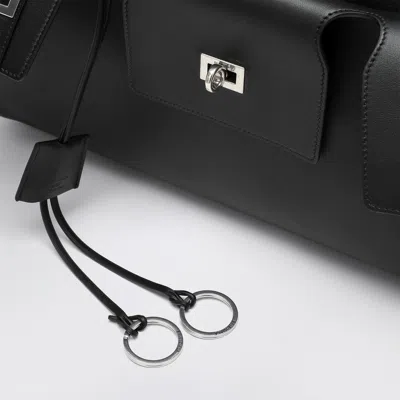 Balenciaga Carry All Bel Air Large Bag In Black Leather Women