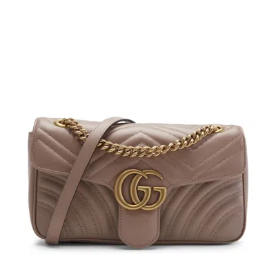 Pre-owned Gucci Women's  Gg Marmont Small Matelasse Bag In Dusty Pink