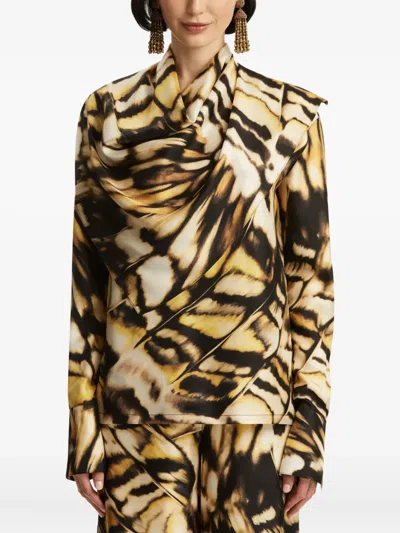 Oscar De La Renta Abstract-print Blouse
