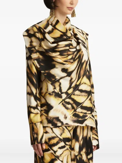 Oscar De La Renta Abstract-print Blouse