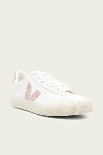 Veja Campo Chromefree Leather Sneaker In White Babe