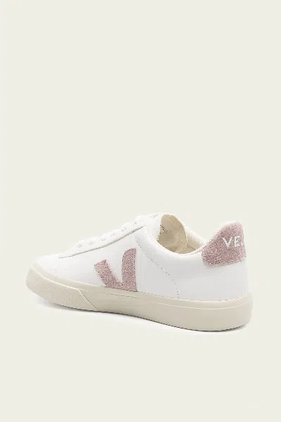 Veja Campo Chromefree Leather Sneaker In White Babe