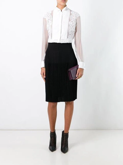 Shop Givenchy Pleated Front Sheer Shirt